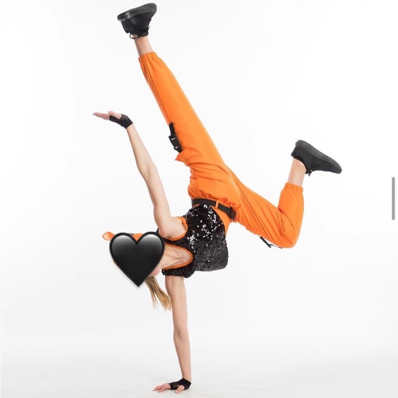 Orange & Black Hip Hop Dance Costume - Picture 1 of 2